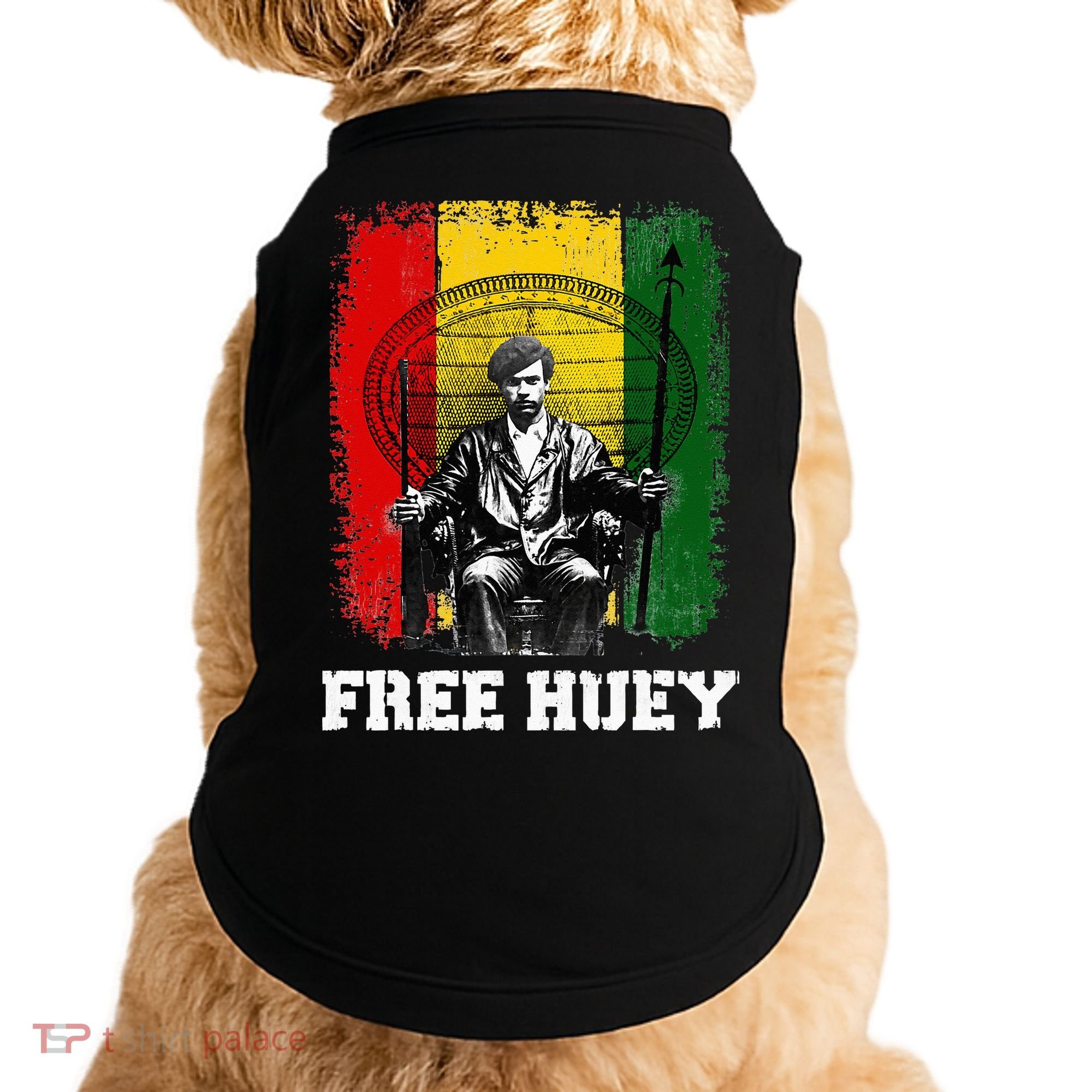 Free Huey Black History & African Roots Afro Empowerment Doggie Tank