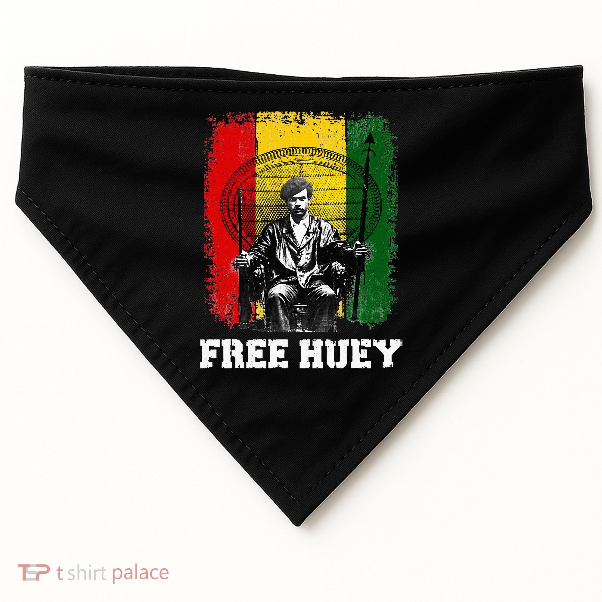 Free Huey Black History & African Roots Afro Empowerment USA-Made Doggie Bandana