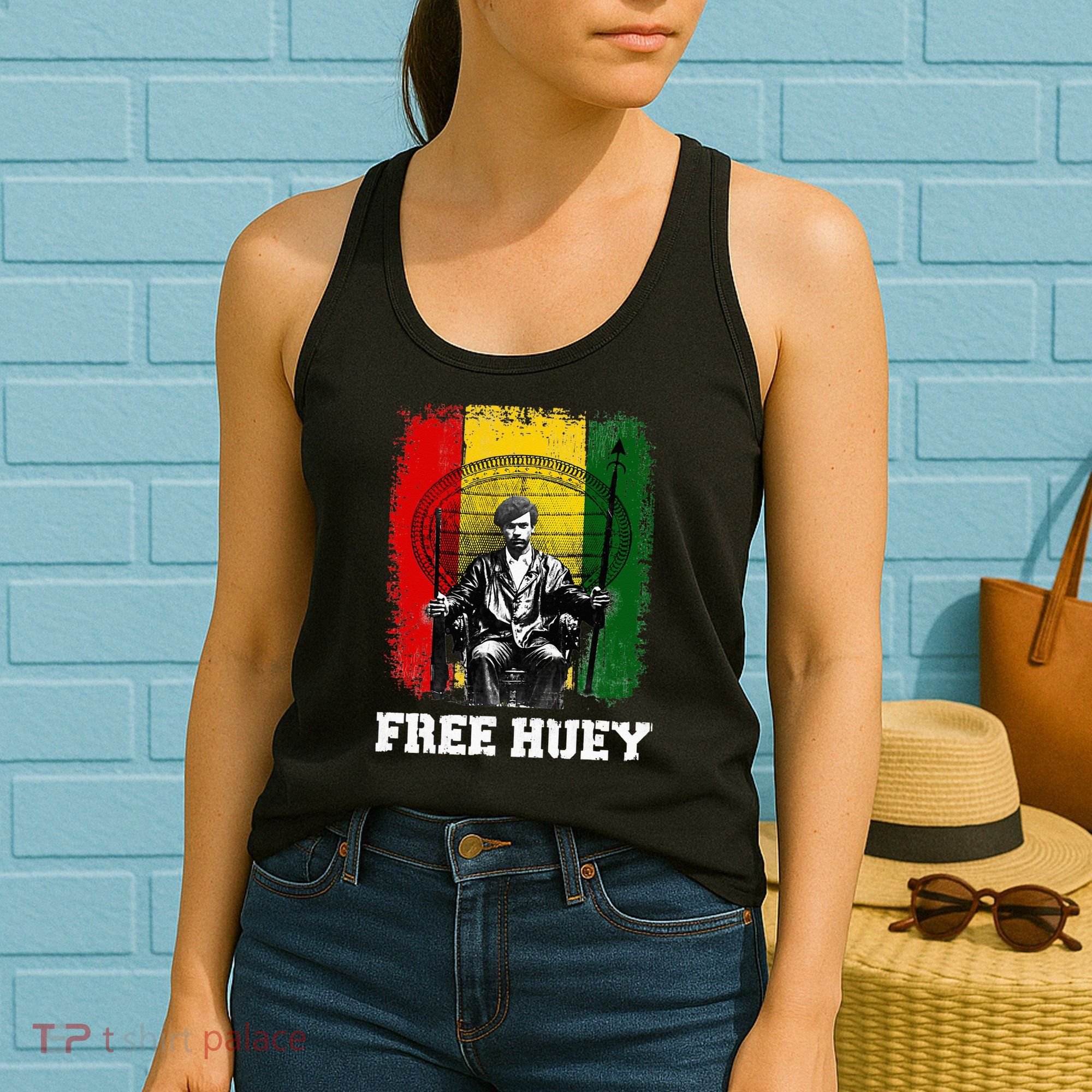 Free Huey Black History & African Roots Afro Empowerment Women's Tank Top