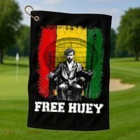 Free Huey Black History & African Roots Afro Empowerment Golf Towel thumb 1