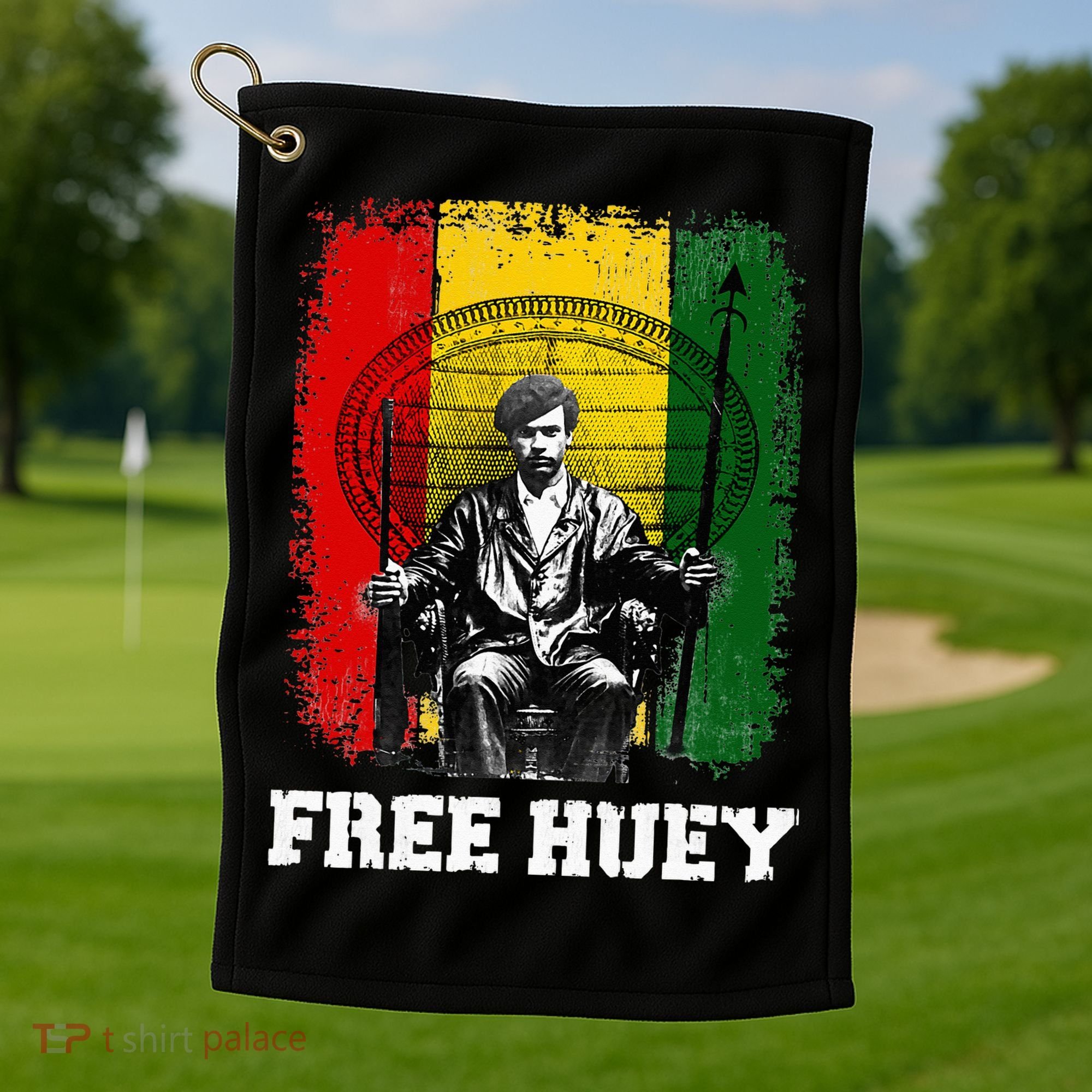 Free Huey Black History & African Roots Afro Empowerment Golf Towel
