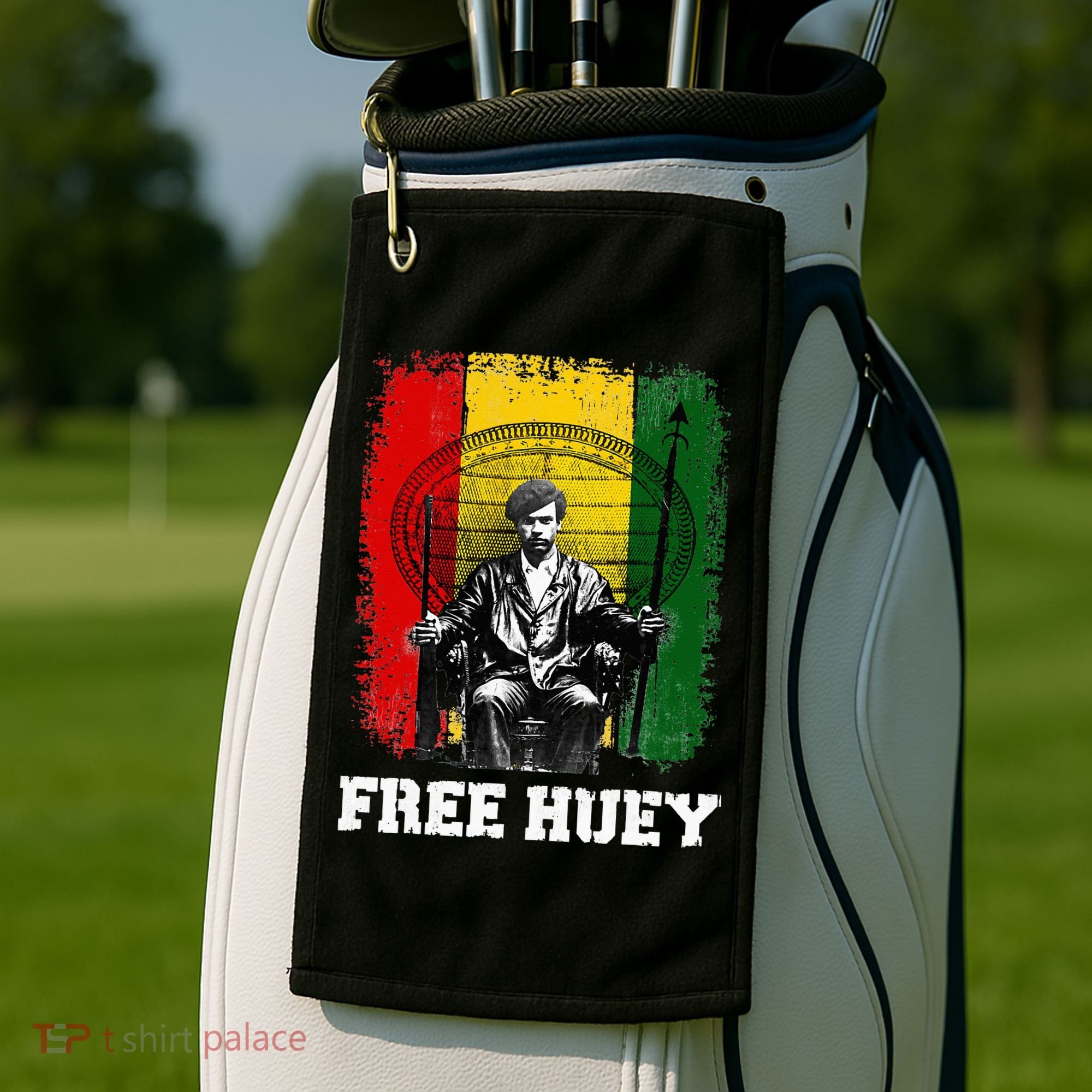Free Huey Black History & African Roots Afro Empowerment Golf Towel