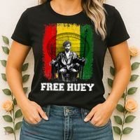 Free Huey Black History & African Roots Afro Empowerment Women's T-Shirt thumb 2