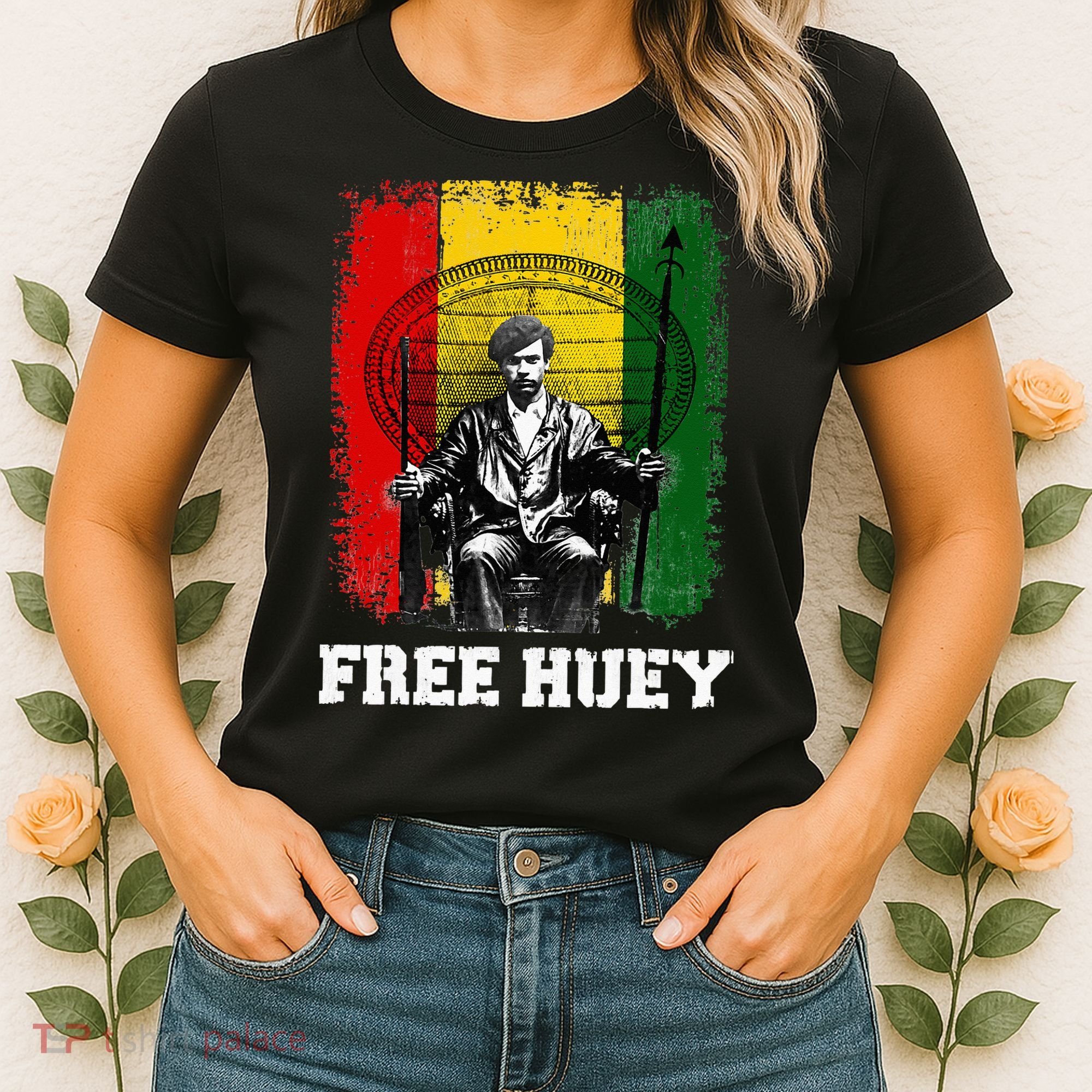 Free Huey Black History & African Roots Afro Empowerment Women's T-Shirt