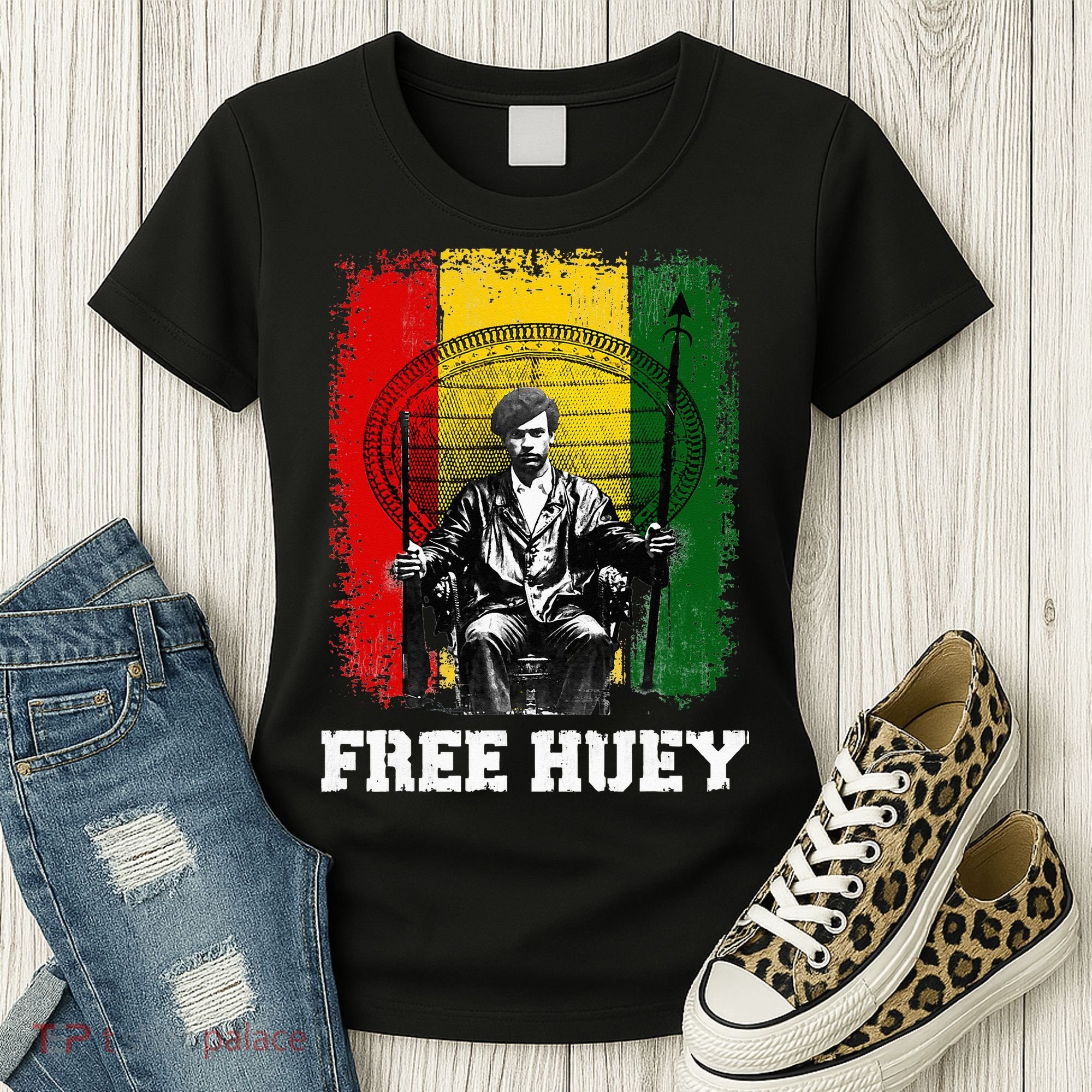 Free Huey Black History & African Roots Afro Empowerment Women's T-Shirt
