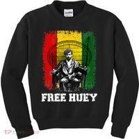 Free Huey Black History & African Roots Afro Empowerment Kids Sweatshirt thumb 0