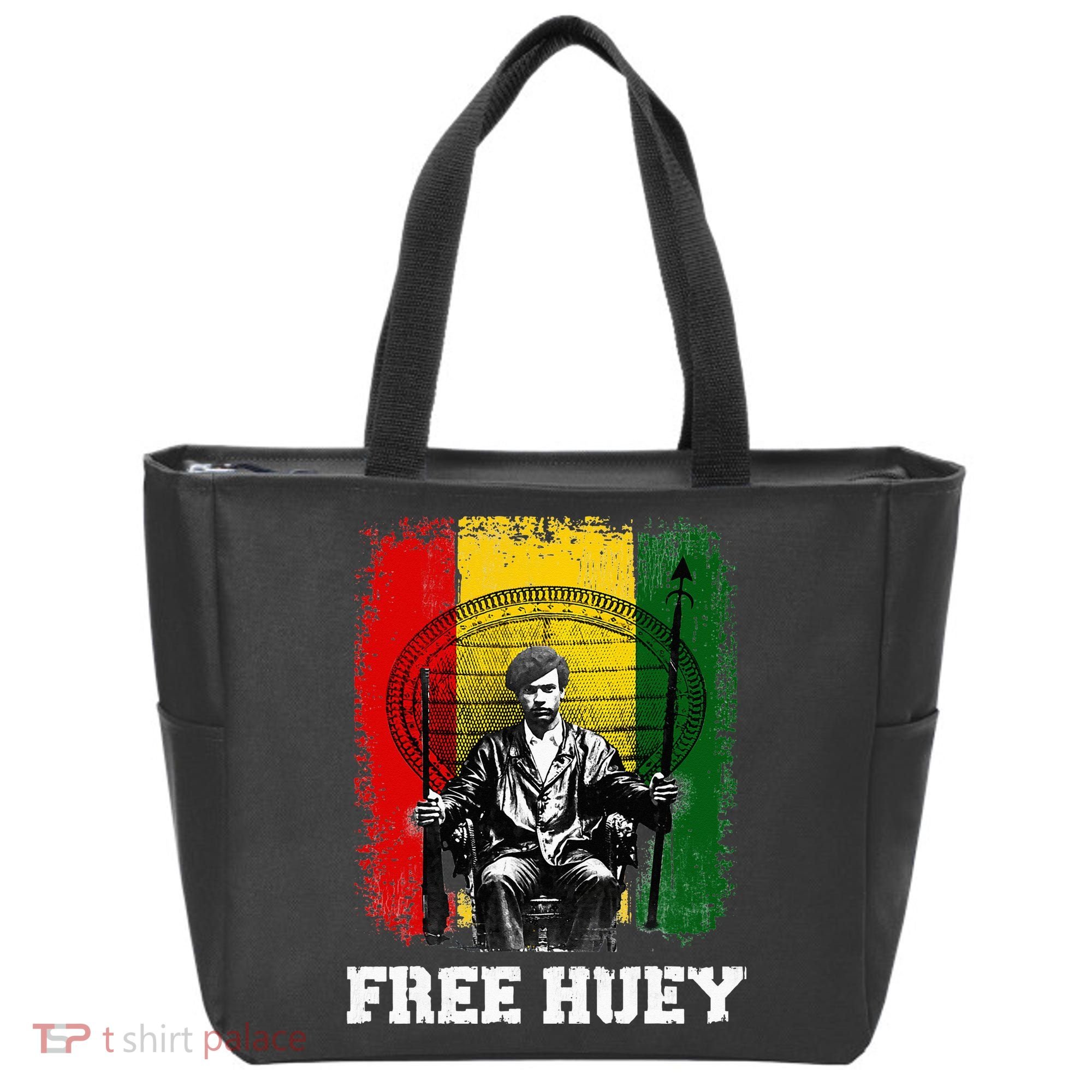 Free Huey Black History & African Roots Afro Empowerment Tote Bag