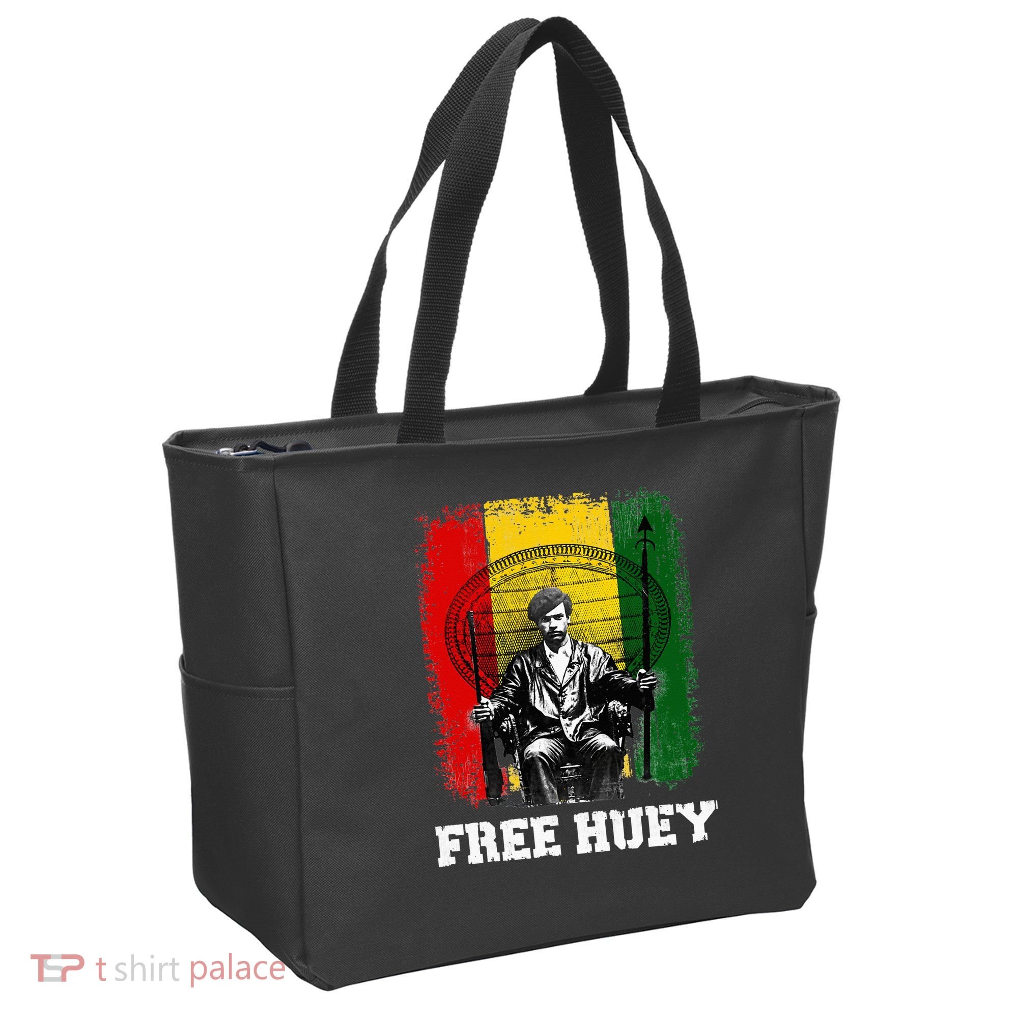 Free Huey Black History & African Roots Afro Empowerment Tote Bag