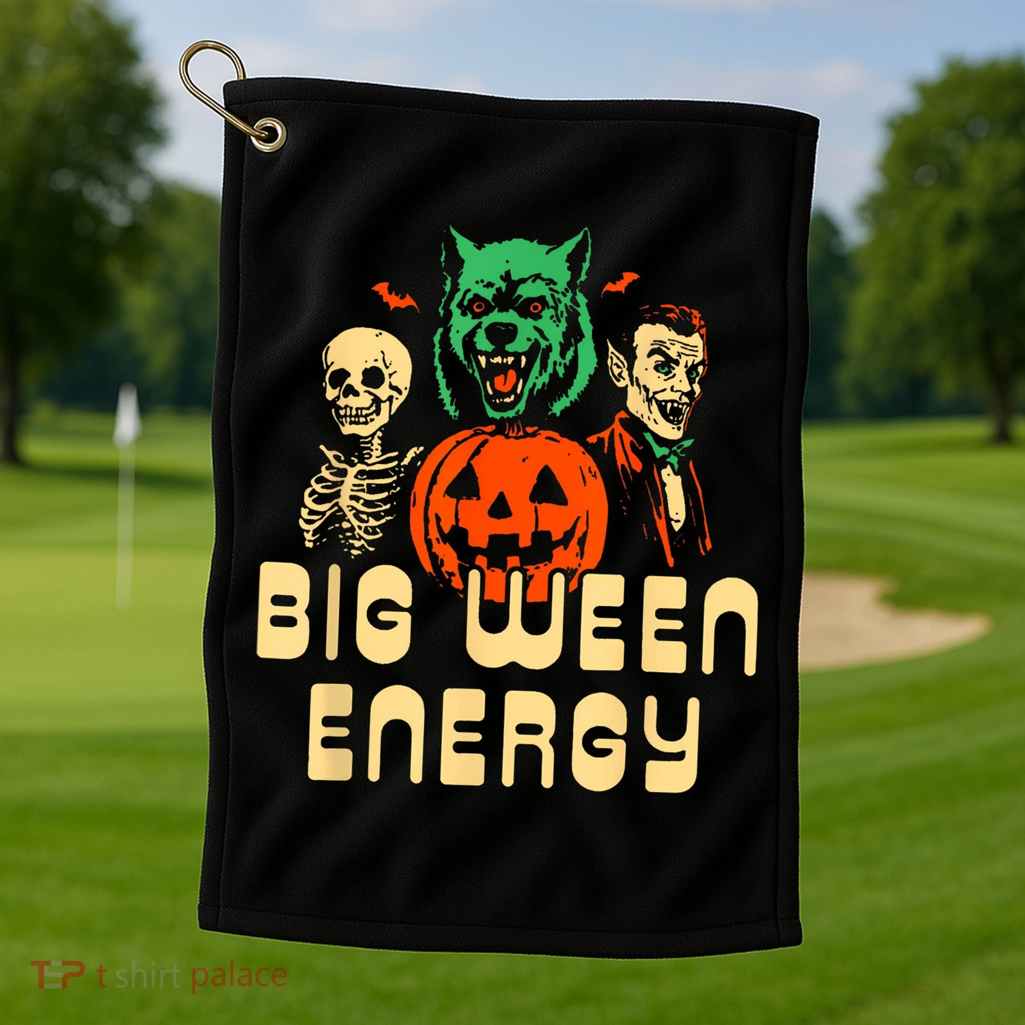 Funny Halloween Big Ween Energy Golf Towel