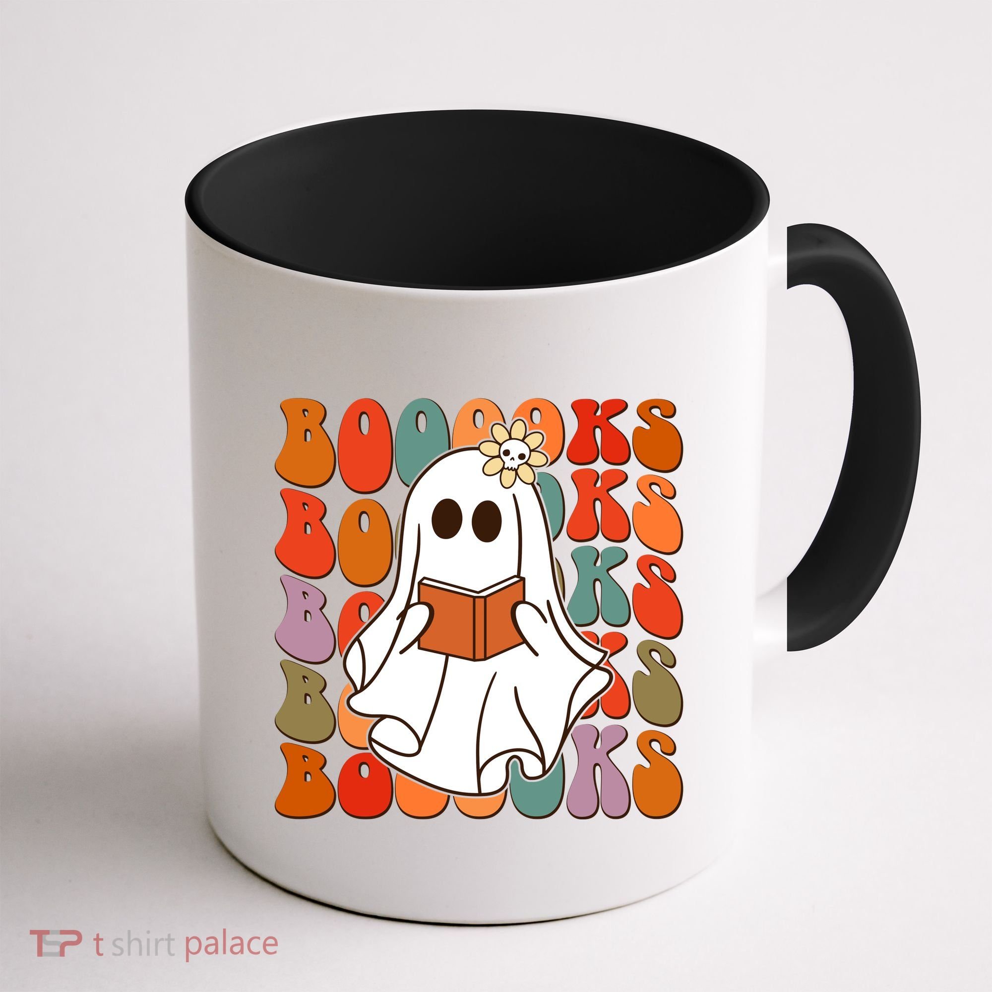Funny Halloween Booooks Cute Book Lover Ghost Coffee Mug