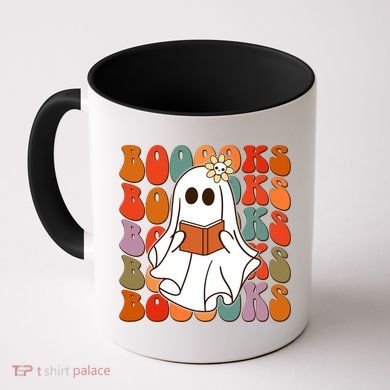 Funny Halloween Booooks Cute Book Lover Ghost Coffee Mug