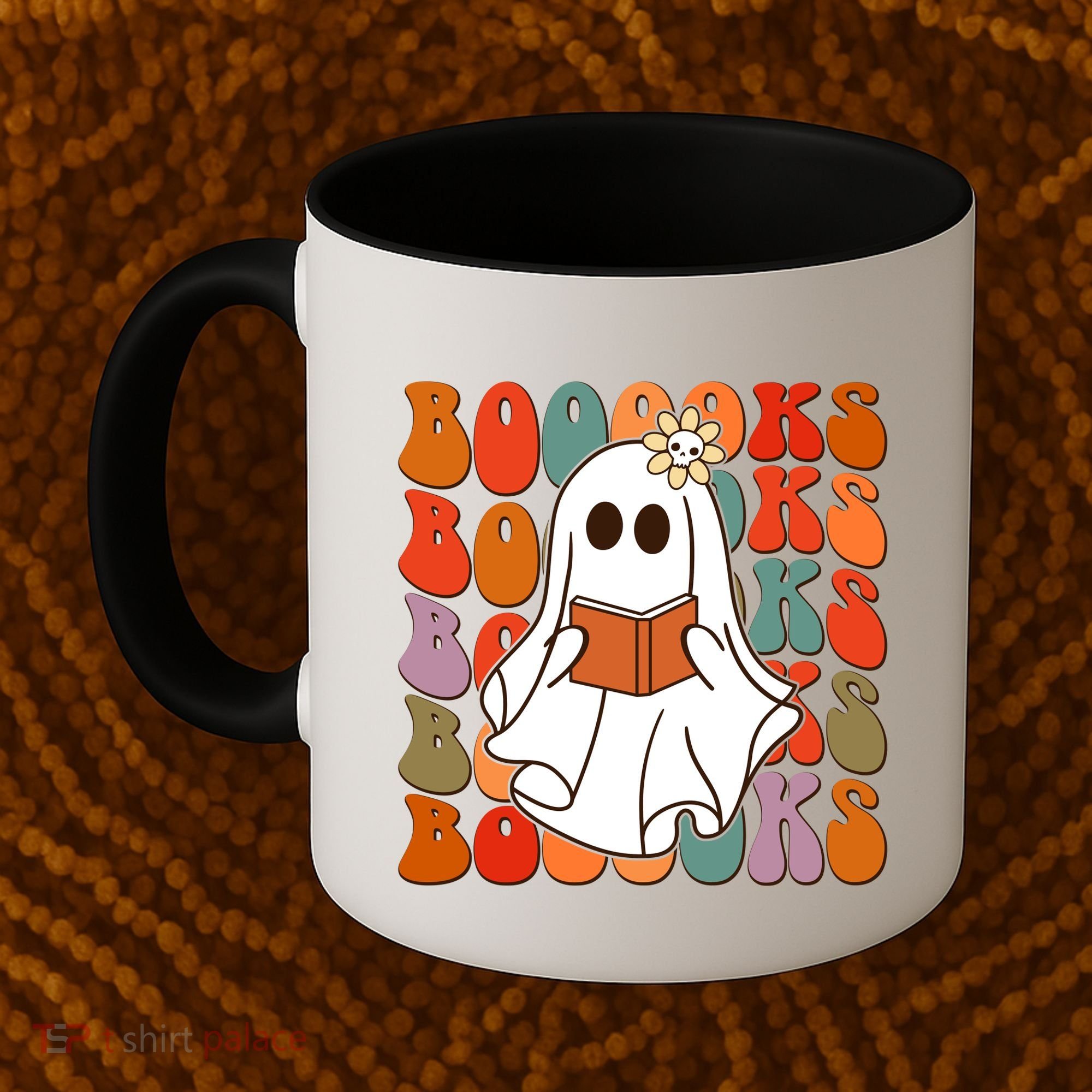 Funny Halloween Booooks Cute Book Lover Ghost Coffee Mug