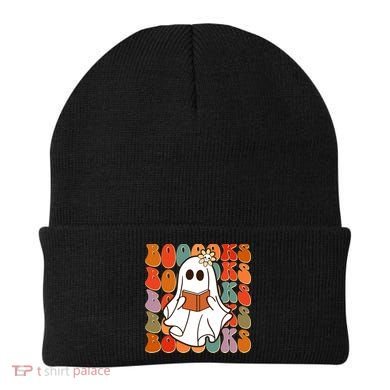 Funny Halloween Booooks Cute Book Lover Ghost Beanie