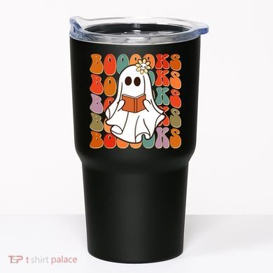 Funny Halloween Booooks Cute Book Lover Ghost Tumbler
