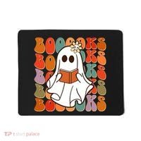 Funny Halloween Booooks Cute Book Lover Ghost Mousepad thumb 0
