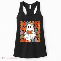 Funny Halloween Booooks Cute Book Lover Ghost Women's Tank Top thumb 0