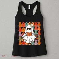 Funny Halloween Booooks Cute Book Lover Ghost Women's Tank Top thumb 3