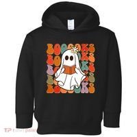 Funny Halloween Booooks Cute Book Lover Ghost Toddler Hoodie thumb 0