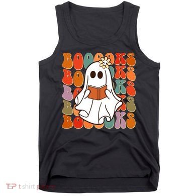 Funny Halloween Booooks Cute Book Lover Ghost Tank Top