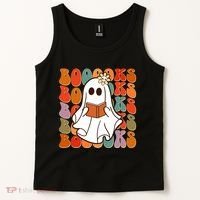 Funny Halloween Booooks Cute Book Lover Ghost Tank Top thumb 2