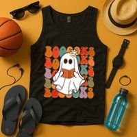 Funny Halloween Booooks Cute Book Lover Ghost Tank Top thumb 4