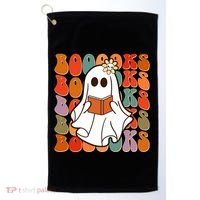 Funny Halloween Booooks Cute Book Lover Ghost Golf Towel thumb 0