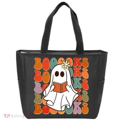 Funny Halloween Booooks Cute Book Lover Ghost Tote Bag