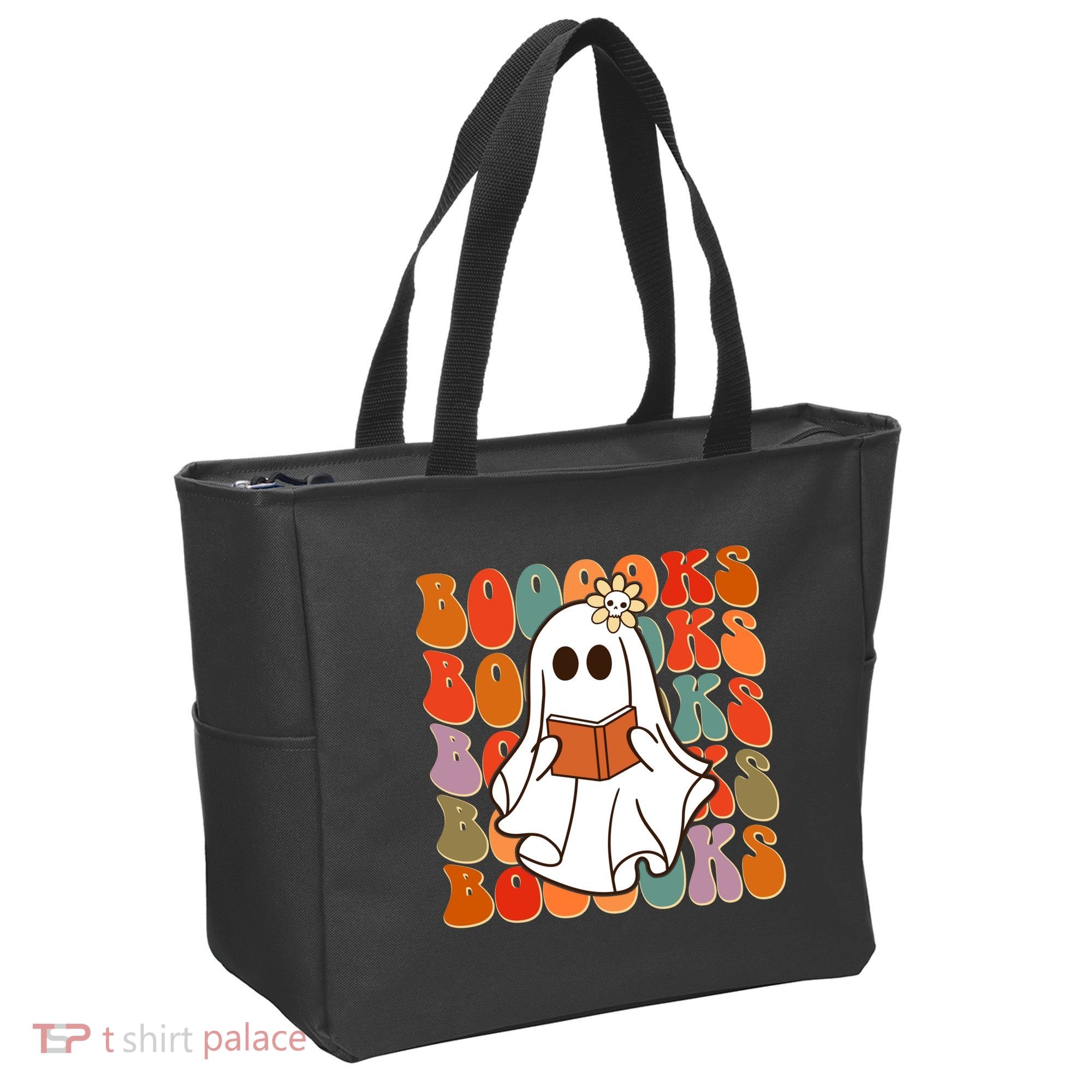 Funny Halloween Booooks Cute Book Lover Ghost Tote Bag