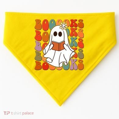 Funny Halloween Booooks Cute Book Lover Ghost USA-Made Doggie Bandana