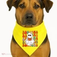 Funny Halloween Booooks Cute Book Lover Ghost USA-Made Doggie Bandana thumb 1