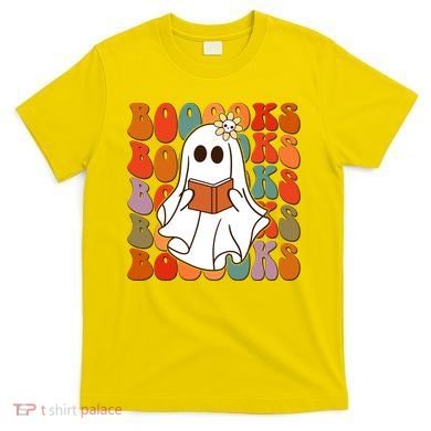 Funny Halloween Booooks Cute Book Lover Ghost T-Shirt