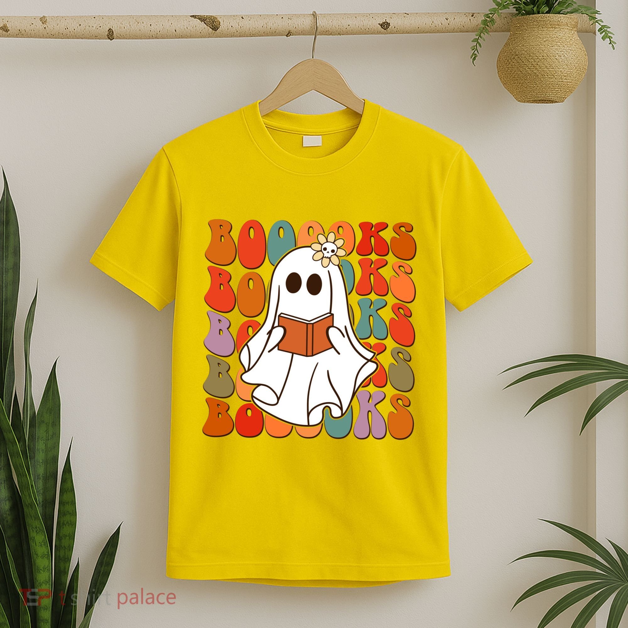 Funny Halloween Booooks Cute Book Lover Ghost T-Shirt