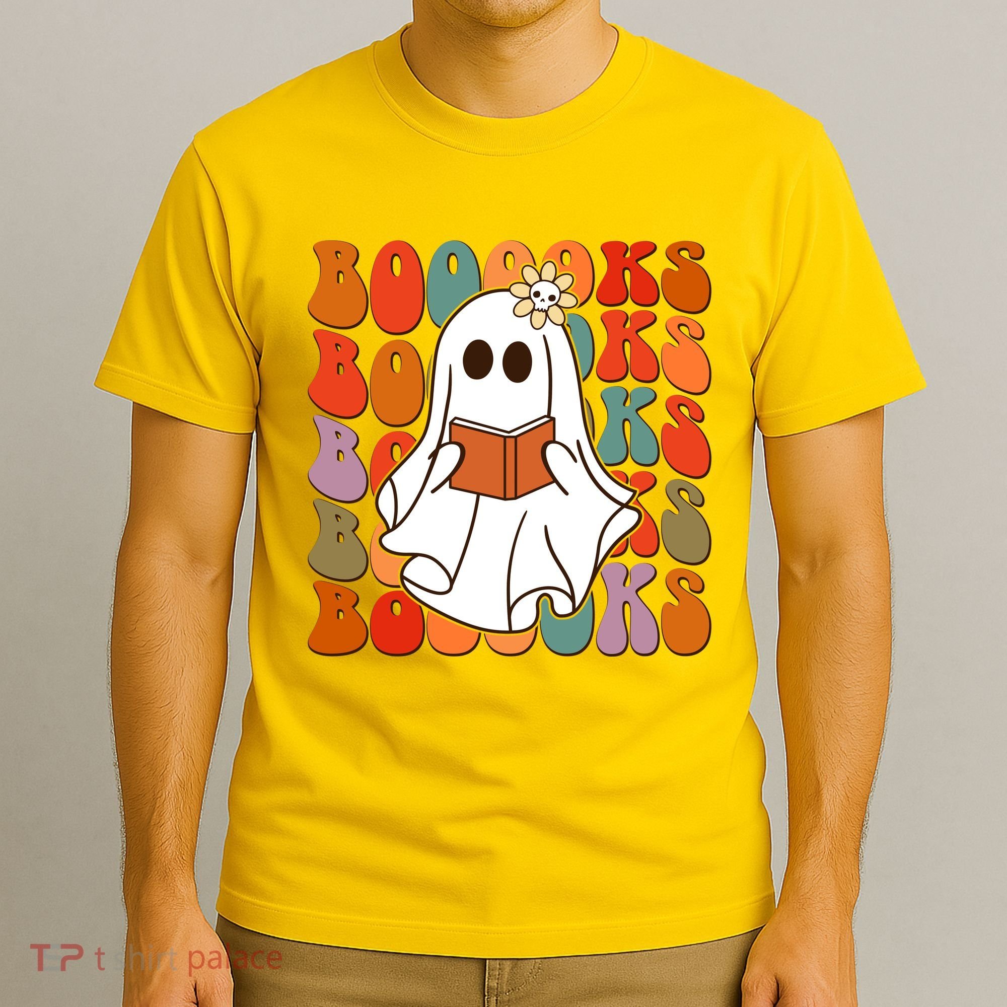 Funny Halloween Booooks Cute Book Lover Ghost T-Shirt