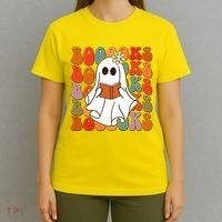 Funny Halloween Booooks Cute Book Lover Ghost T-Shirt thumb 4