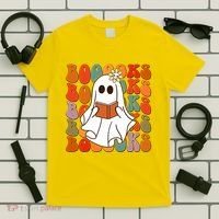 Funny Halloween Booooks Cute Book Lover Ghost T-Shirt thumb 5