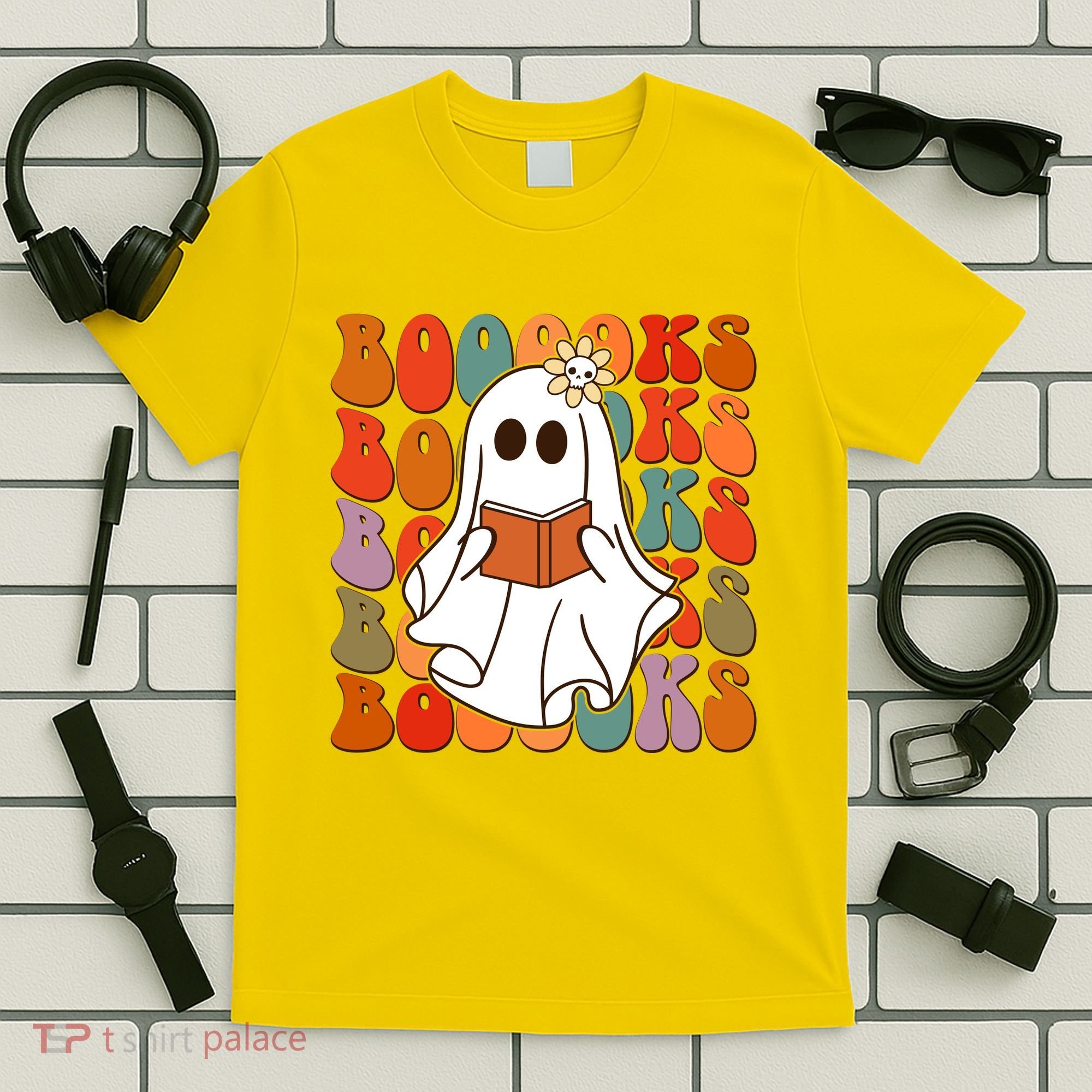 Funny Halloween Booooks Cute Book Lover Ghost T-Shirt