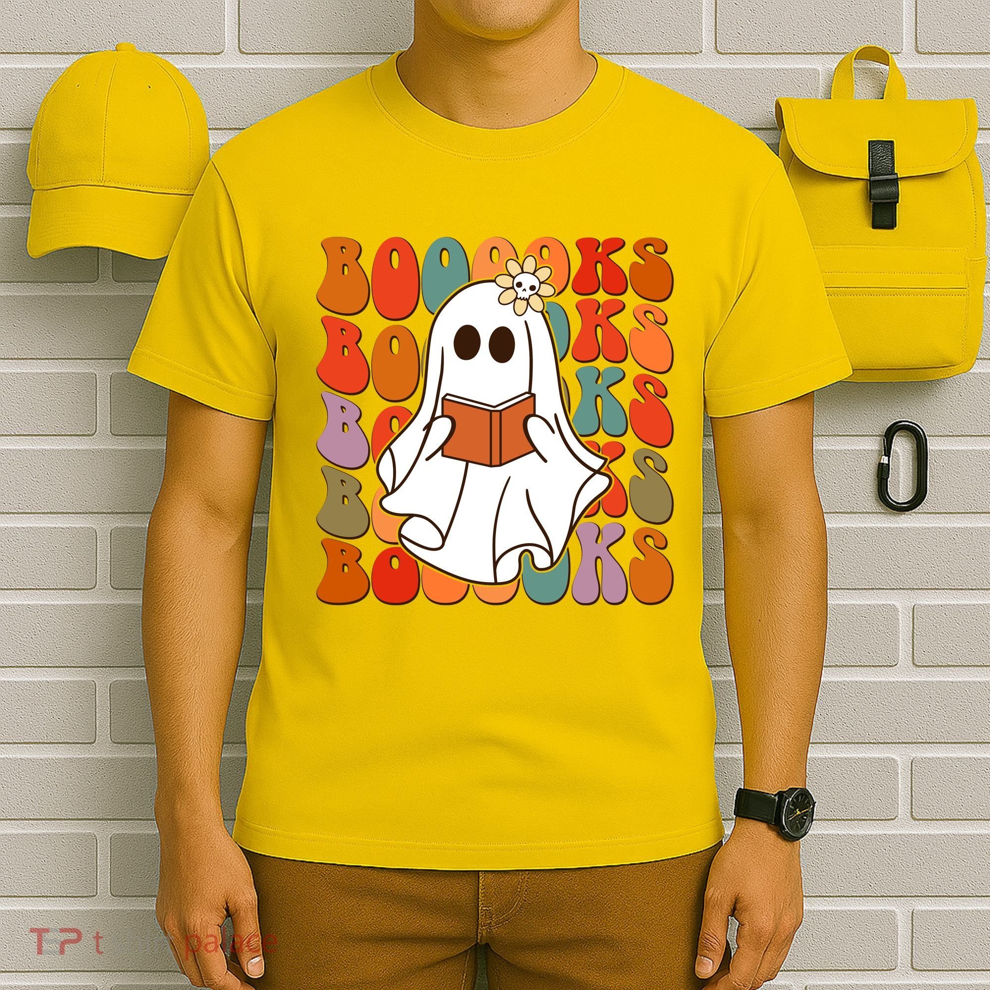 Funny Halloween Booooks Cute Book Lover Ghost T-Shirt