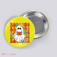 Funny Halloween Booooks Cute Book Lover Ghost Button thumb 0