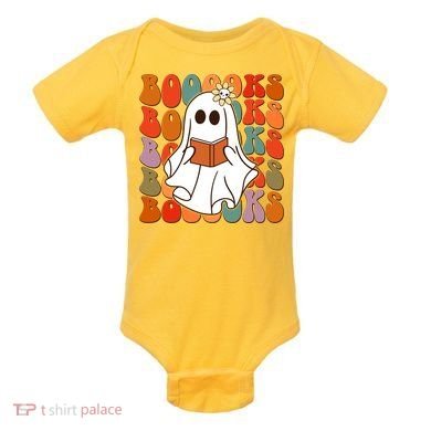 Funny Halloween Booooks Cute Book Lover Ghost Baby Bodysuit