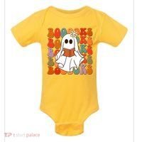 Funny Halloween Booooks Cute Book Lover Ghost Baby Bodysuit thumb 0