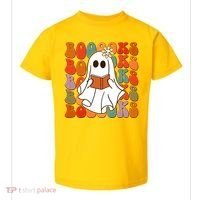 Funny Halloween Booooks Cute Book Lover Ghost Toddler T-Shirt thumb 0