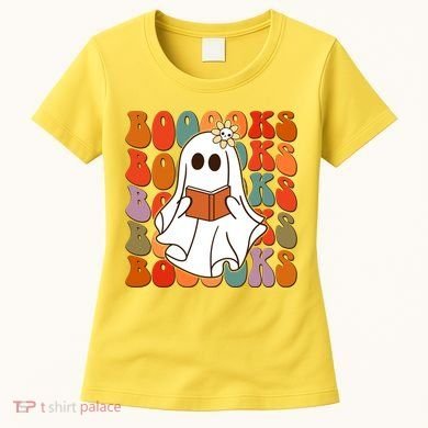 Funny Halloween Booooks Cute Book Lover Ghost Women's T-Shirt