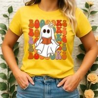 Funny Halloween Booooks Cute Book Lover Ghost Women's T-Shirt thumb 2