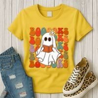 Funny Halloween Booooks Cute Book Lover Ghost Women's T-Shirt thumb 3