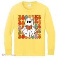 Funny Halloween Booooks Cute Book Lover Ghost Kids Long Sleeve Shirt thumb 0