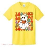 Funny Halloween Booooks Cute Book Lover Ghost Kids T-Shirt thumb 0