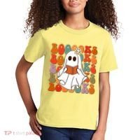 Funny Halloween Booooks Cute Book Lover Ghost Kids T-Shirt thumb 2