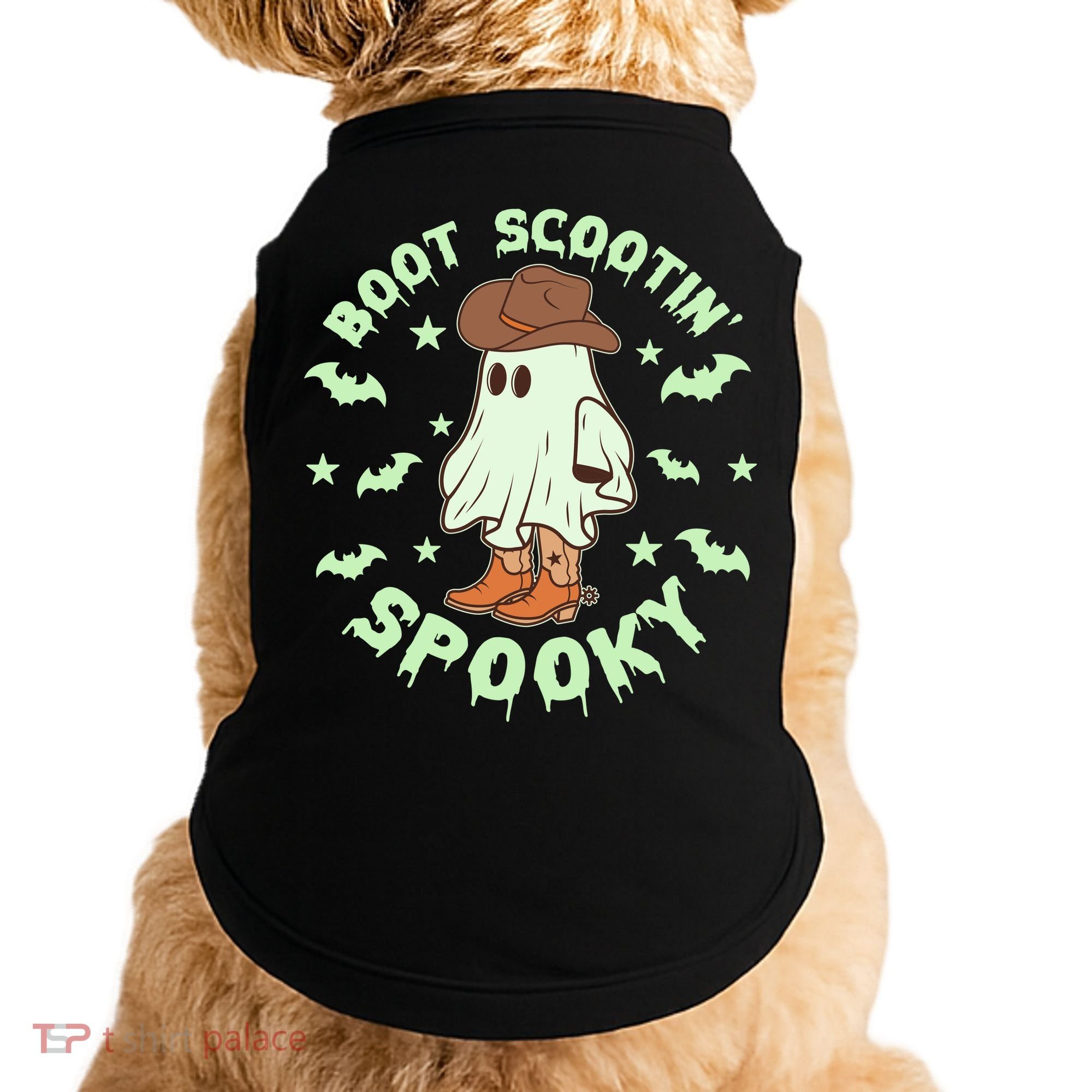 Funny Halloween Boot Scootin Spooky Cowboy Ghost Doggie Tank