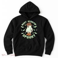 Funny Halloween Boot Scootin Spooky Cowboy Ghost Hoodie thumb 0