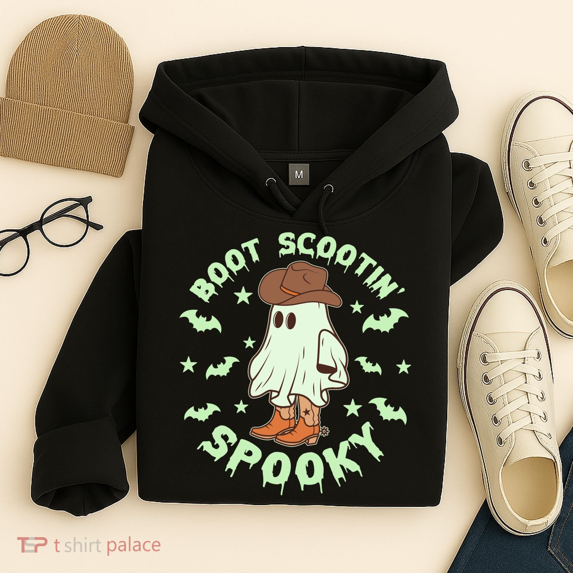 Funny Halloween Boot Scootin Spooky Cowboy Ghost Hoodie